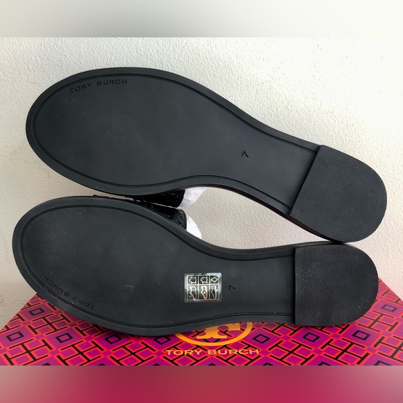 S⭕️LD‼️New Tory Burch Everly Slide in Perfect Black Croc Embossed Size 7 - Picture 11 of 12